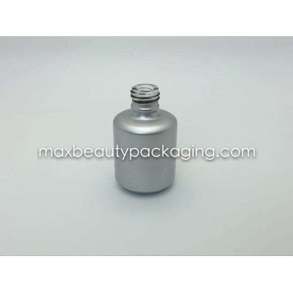 15ml thick and strong powder coating gel bottle round shape metallic silver environment friendly nail polish packaging