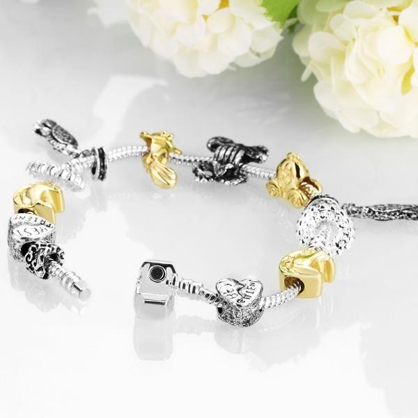 SJ Personalized Women Jewelry Accessories Vintage Ethnic Style Magnet Buckle Mix Animals Fish Charm Bead Bracelet