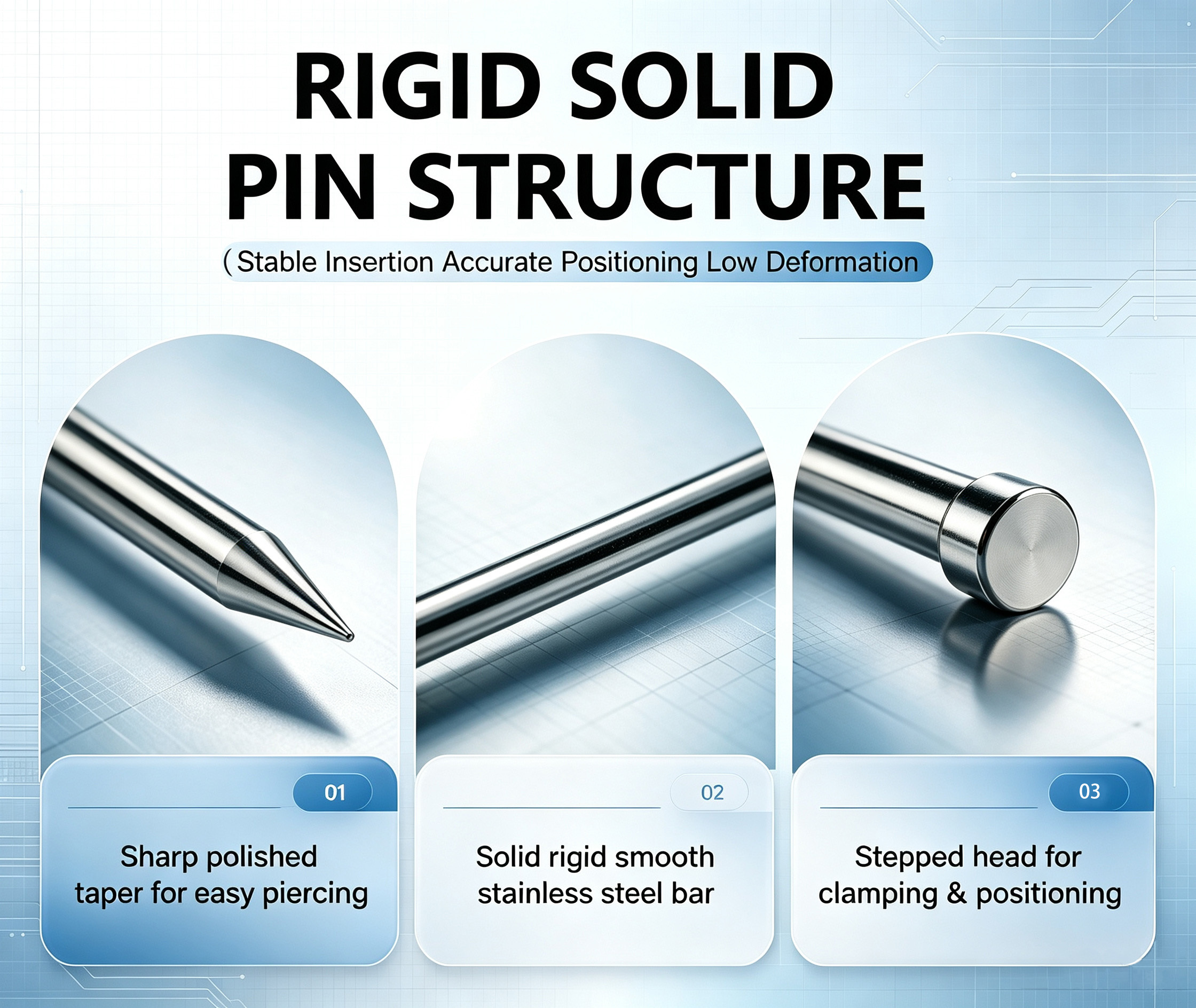 Customized Stainless Steel Solid Piercing Pin For Electronic Assembly