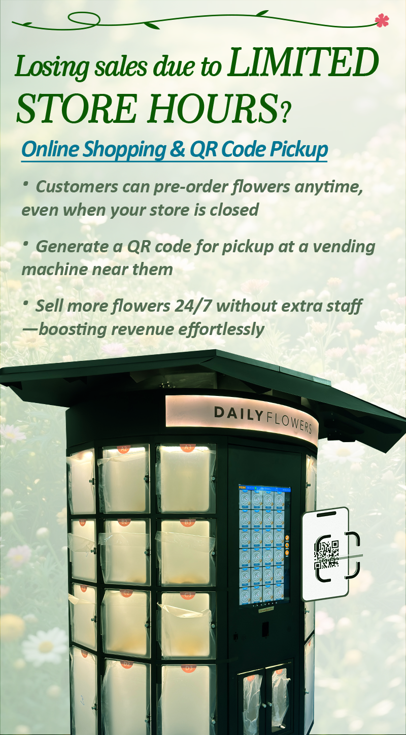 WEIMI Out Door Flower Vending Machine with Smart Cooling, Touch Screen & Inventory Management