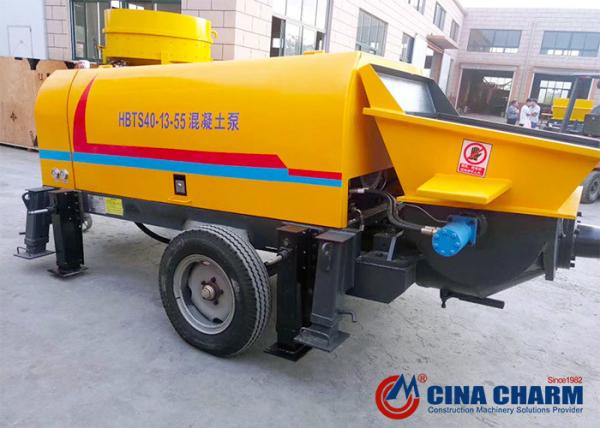 High Efficiency Trailer Mounted Concrete Pump 40 Cubic Meters For Long Distance Delivery