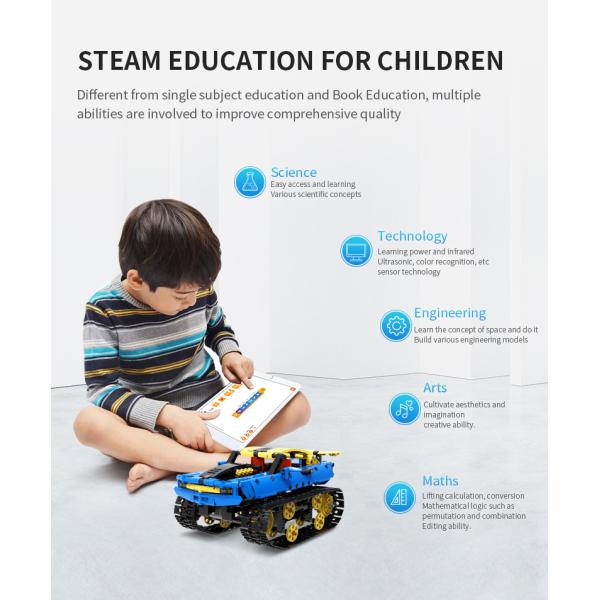 Unisex 2 in 1 Remote Control Racing Car DIY Building Kits for Kids Boys Girls 8-13 Years