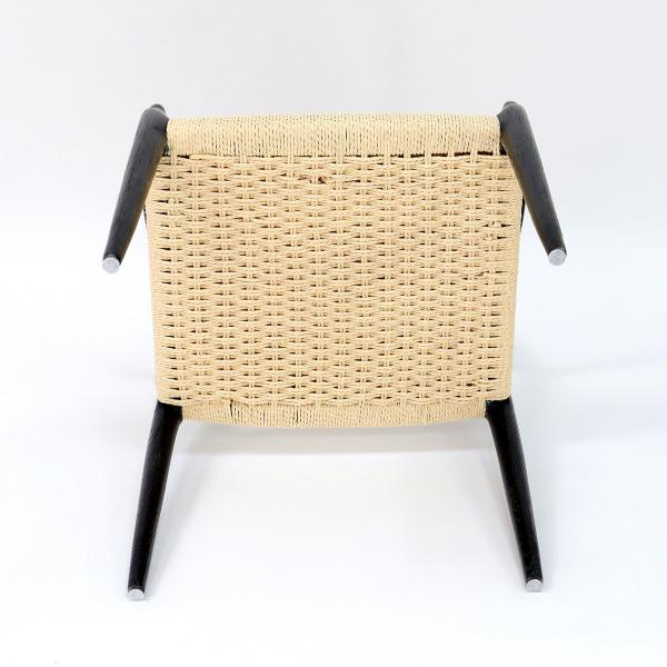 Modern Dining Chair Hand-woven Cord Nitrolacquer Finish Solid Wood with Armrest Modern Design