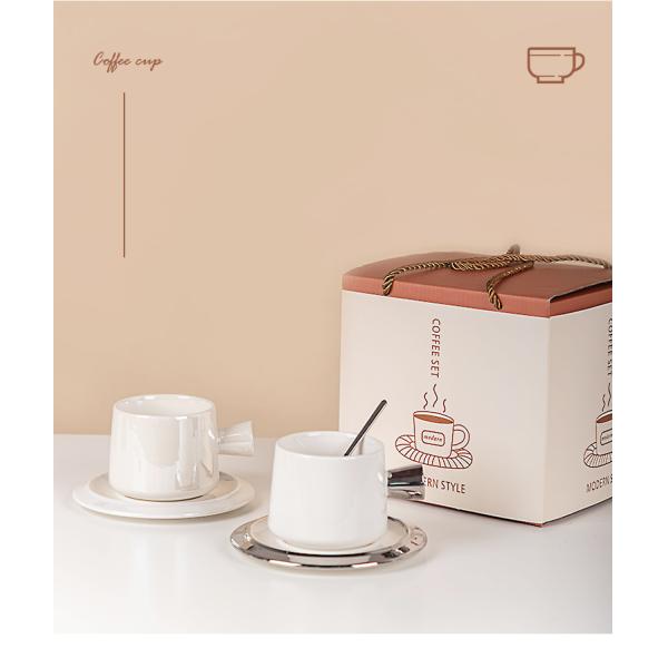 Cute Porcelain Tea Cup Set With Spoon Sustainable Ceramic Coffee Cup And Saucer Set