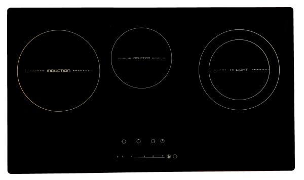 Triple Zone Mix Induction Ceramic Electric Hob Stove