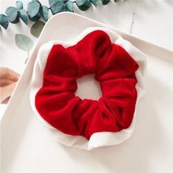 Girl Christmas Hair Accessories Band Ties Elastic Contrast Headband Velvet Scrunchies 10cm
