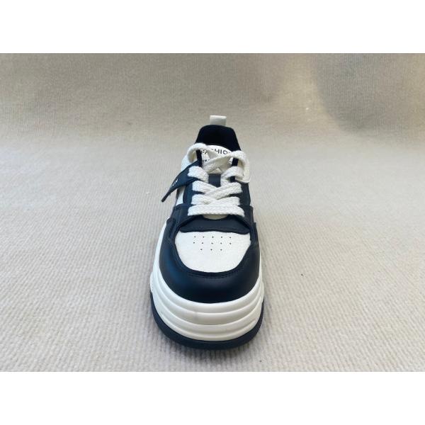 Black White Women'S High Top Sneakers Genuine Leather Breathable Mesh