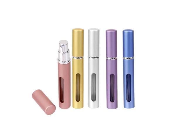 A variedade de alumínio da garrafa de perfume da pena colore estojo compacto e de pouco peso