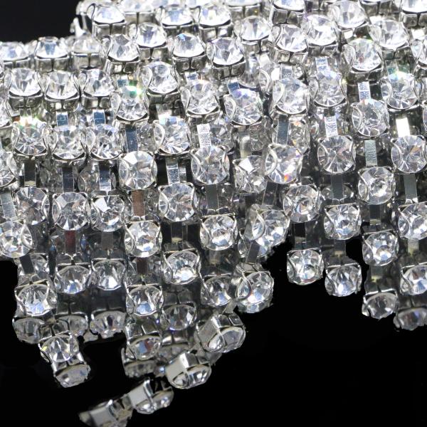 Crystal Diamond Rhinestone Chain Necklace Trimming Claw Copper Material