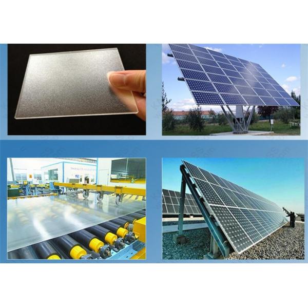 High Transparent Flat Solar Glass , patterned Ultra White Tempered Solar Glass