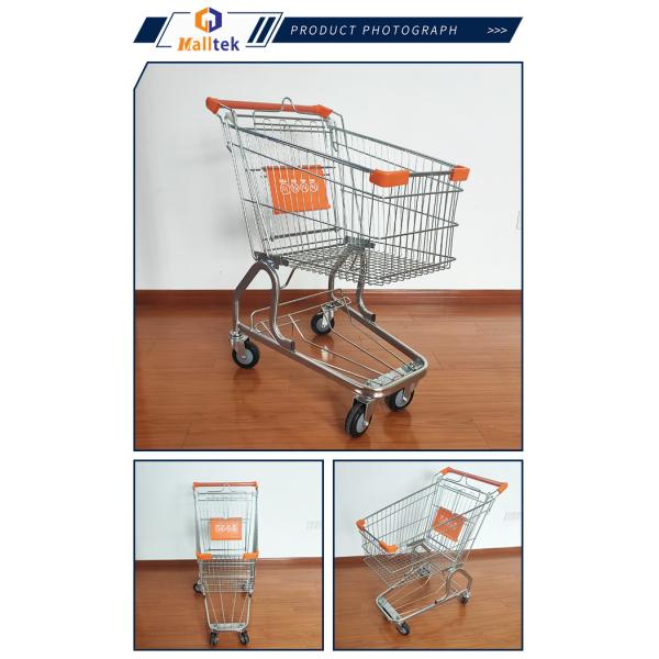 German Grocery Shopping Trolley With PU Wheels For Supermarket Chains