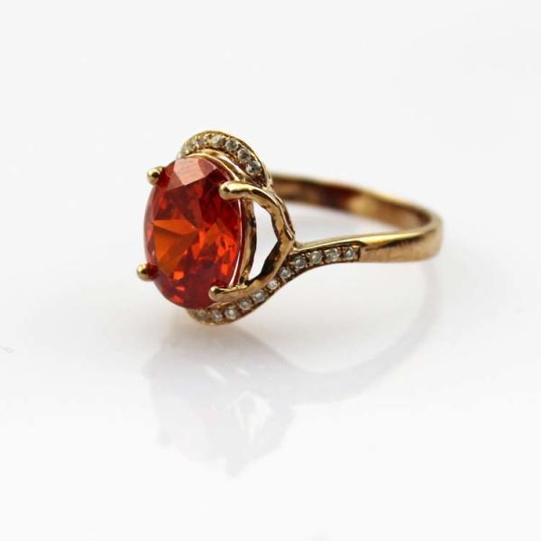 Sterling Silver  8mmx10mm Blue Topaz  Cubic Zircon Women Ring (R262)