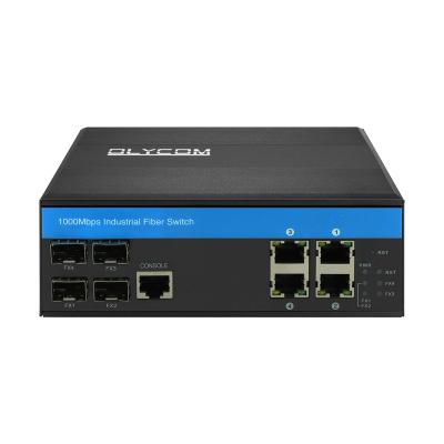 portos controlados industriais dos portos 4UTP da fibra do interruptor 4SFP do ponto de entrada 1000Mbps com porto de console