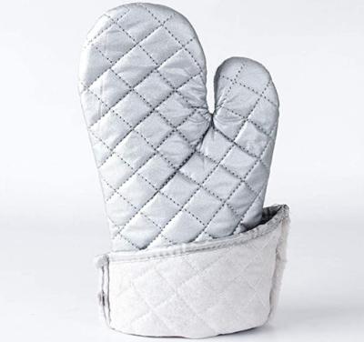 Washable Silver Oven Gloves , Heat Proof Kitchen Gloves Heat Transfer Printing