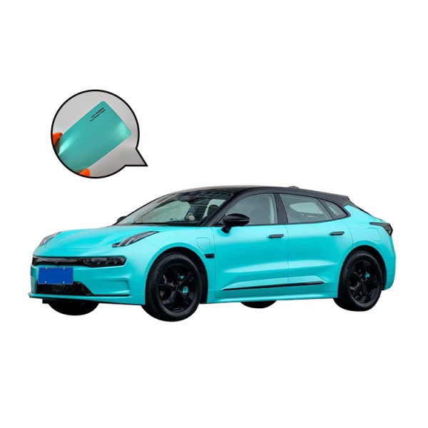 Pure Metal Baby Blue Car Vinyl Wrapping 1.52*18m Car Sticker With Air Bubble Free Photochromic Car Tint Film