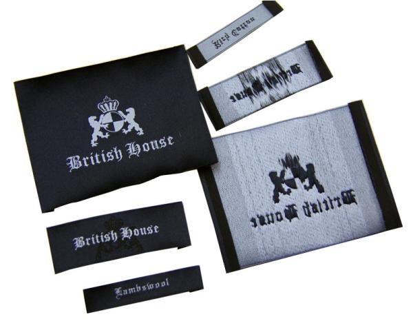 Washable Clothing Woven Labels Custom-made 50D polyester yarn wiht personized logo
