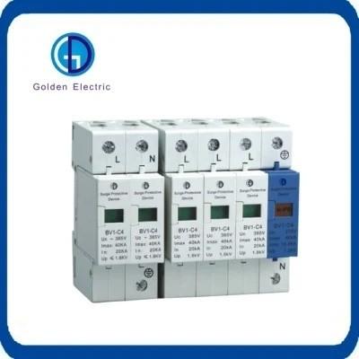 Low Voltage Surge Protector Device DIN Rail 4P 40ka For Lightning Protection