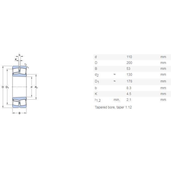 22222 E 110*200*53mm Axial Spherical Roller Bearings Durable And High Load Carrying