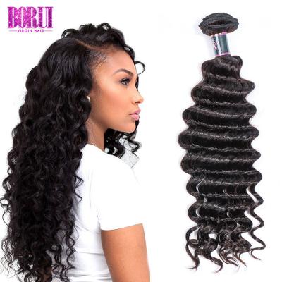Pre Plucked Human Hair Weave Deep Wave 4x4 Lace Closure With Baby Hair