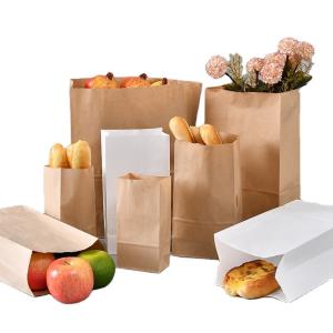 Papeterie Kraft brune résistante à la graisse Sacs d'emballage alimentaire Pain