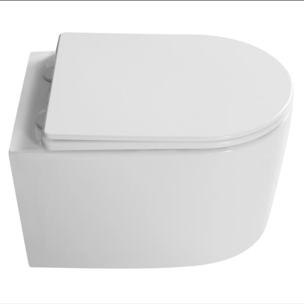 Modern Style One-Piece Ceramic Toilet Bowl Wall Mounted WC Set with P-Trap Drainage Wash Bathroom Rimless Sanitary Ware