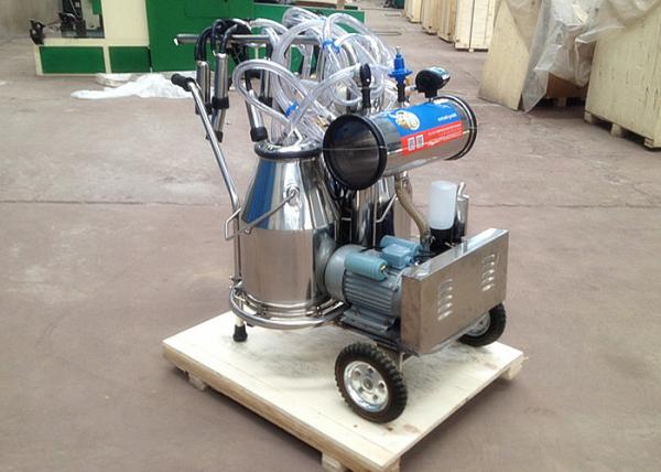 Máquina de ordenha móvel de duas cubetas, leiteria da bomba de vácuo que ordenha o equipamento