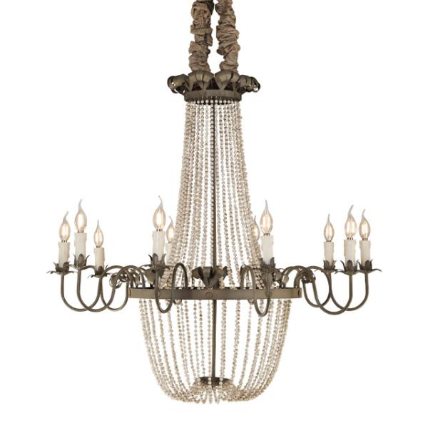 Large wood bead chandelier pendant lights indoor home lighting (WH-CI-06)