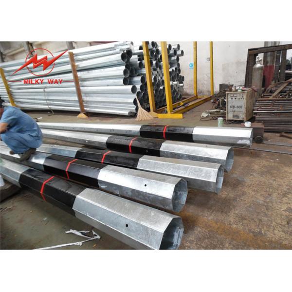 115KV 75Feet Tapered Round Steel Utility Power Poles / Galvanized Steel Pole