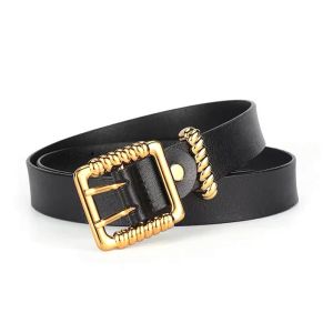 кожа моды женщин 2.8cm подпоясывает петлю металла пряжки штырей квадрата двойную