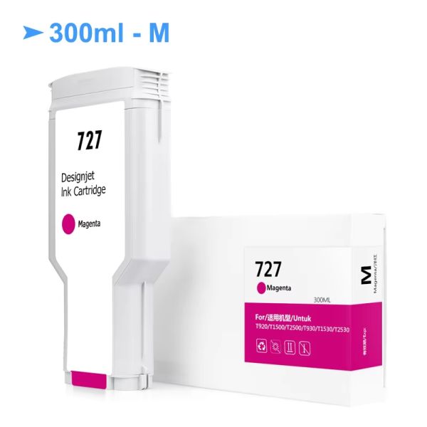 Betcolor 727 Re-Manufactured for Cartridge 6 Colors 300ml One Time Chip Dye & Pigment for Compatible with HP PT920 T1500 T2500