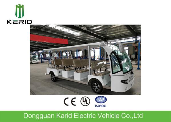 11 Sofa Seats Electric Sightseeing Car With Rear Cargo Box / Fiber Glass Body