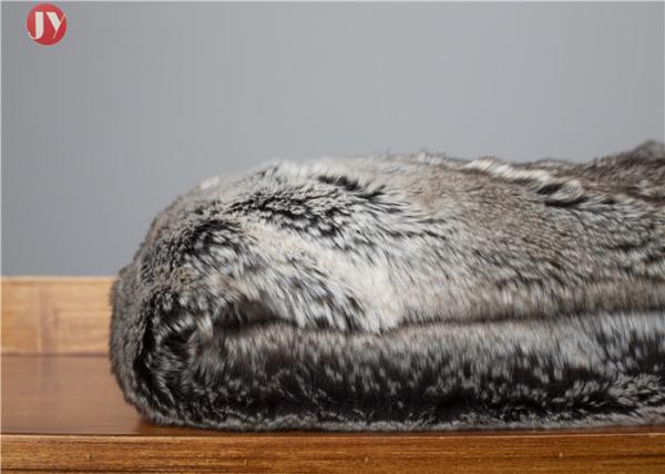 Soft classic Gray Faux Fur Blanket Chinchilla Stripes Throw Winter OEM/ODM Accepted
