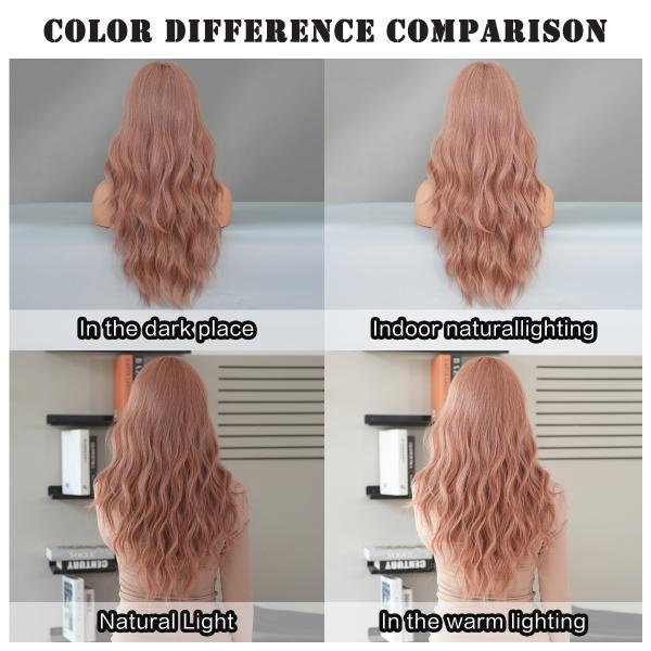 Fashion Long Body Wave Hair Pink Synthetic Wigs For Women