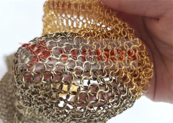 Colorful Stainless Steel Round Ring Living Room Cabinet Metal Chain Mail Curtain