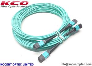12fo 24fo MM OM3 OM4 50/125 MPO MTP Cable de parche de fibra óptica