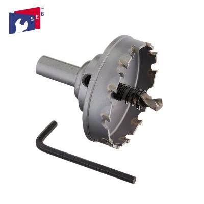 Durable 4 Inch Carbide Hole Saw Cutter , Metal Cutting Hole Saw With 3 Flat Shank