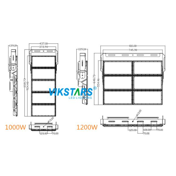 1600w LED Module Flood Light 240v For Airport Square With Brim For Option