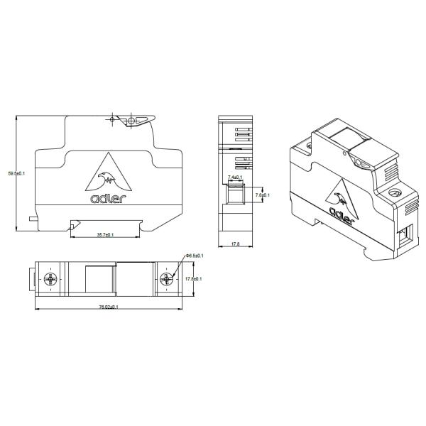 Водоустойчивый патрон предохранителя сейфа касания ДК патрона предохранителя 1000В низшего напряжения