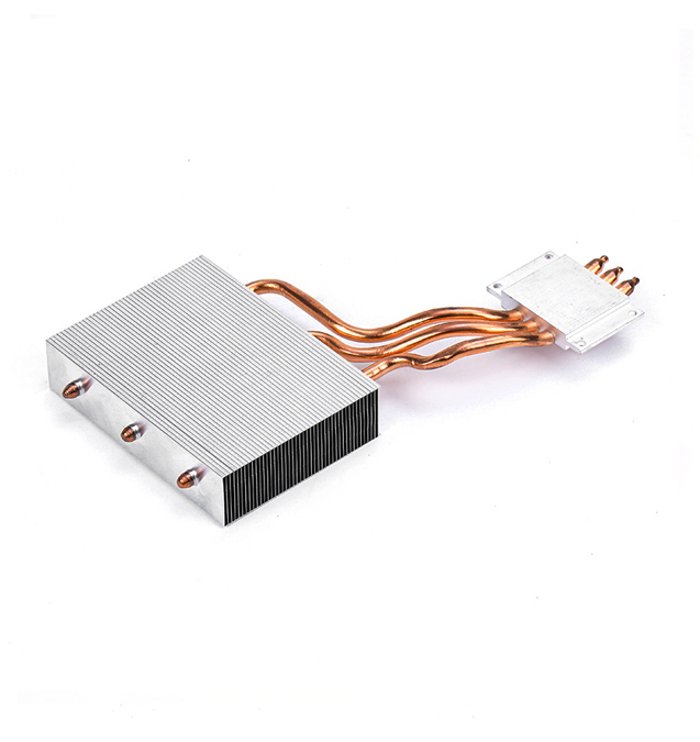 4 Copper Heat Pipe Stacked Aluminum Fin Passive Heatsink, All In One PC CPU Cooling Radiator Without Fan