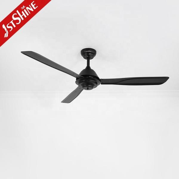1stshine Ventilador de teto com 5 velocidades controle remoto padrão vento lâmina de metal preto