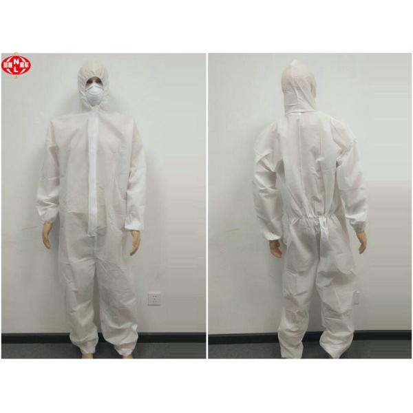 Sms Breathable White Blue 50gsm 55gsm Disposable Coveralls Suit