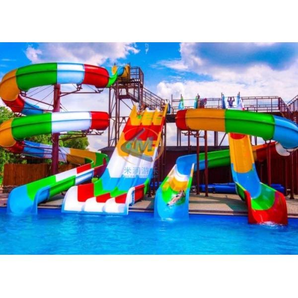 Outdoor Water Amusement Park Equipment Durable Curved Water Slide For Restort