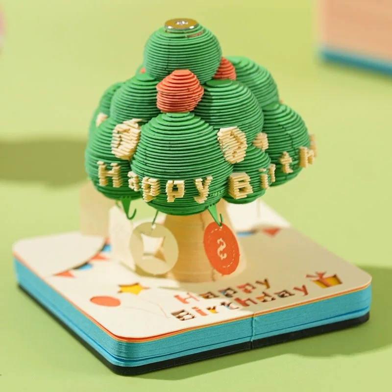 3D Paper Sculpture Memo Pad Block For Creative Desktop Decoration