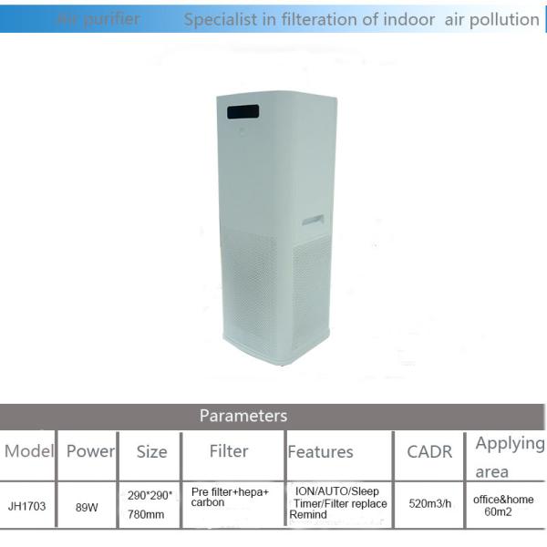 520m3/h Cadr Rating Air Purifier