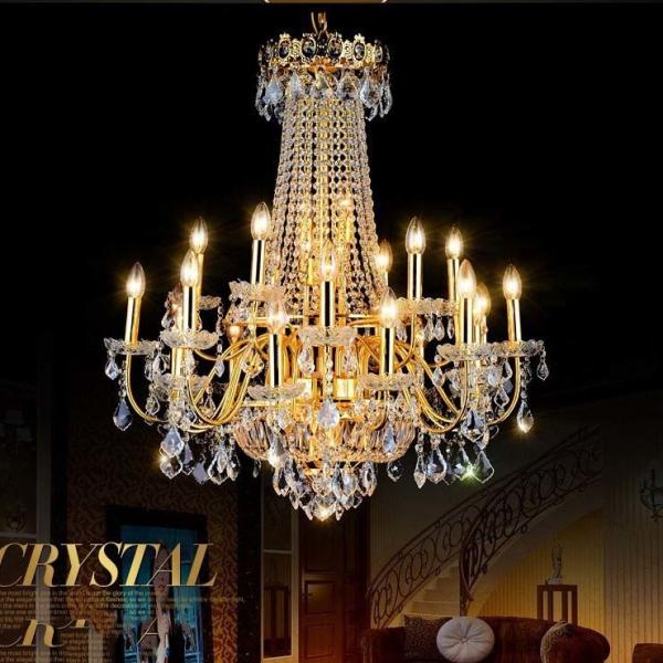 JYLIGHTING Large Crystal Vintage Dining Room Design Living Room Luxury Wedding Crystal Candle Chandelier