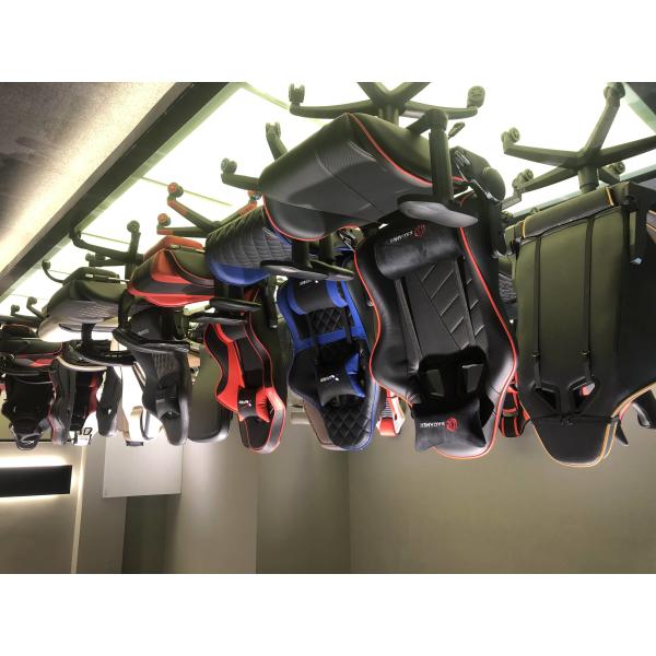 RGB Gaming Chair with 7 Points Massage Speakers and LED Light in Synthetic Leather