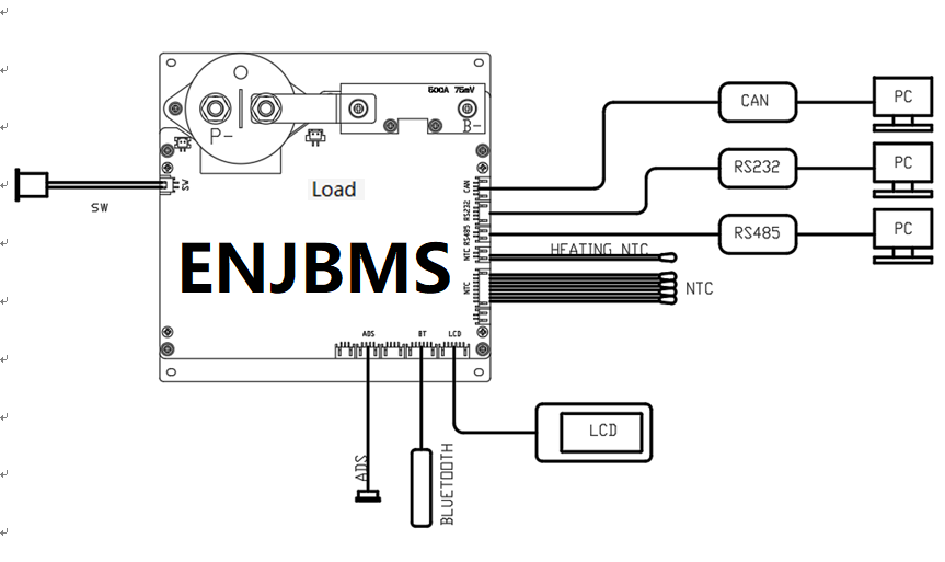 Home High Voltage BMS 40S 150A Lithium Battery BMS Master Slave RS485 / CANbus Communication