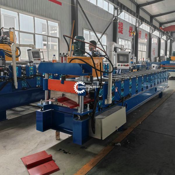 Steel Roof Sheet Ridge Cap / Roll Top IBR Roof Sheet Roll Forming Machine PLC