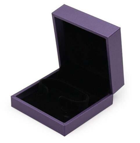 High End Leather Jewelry Box Purple Covering Transparented Acrylic With Paint Finish