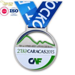 Custom Silver Plating Metal Sports Medal Irregular 2D Spinner Medallion For Souvenir